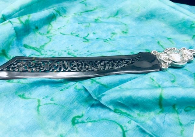 １９世紀　マルタで作られた銀と鼈甲のペーパーナイフ。